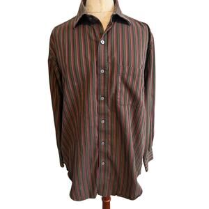 Harold Powell Striped Button Up Top Medium